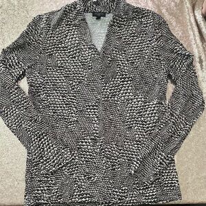 Talbots Monochrome Animal Print Blouse